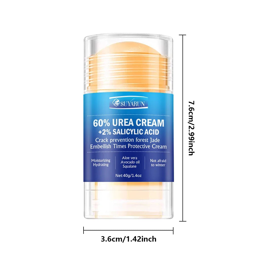 SUYARUN 60% Urea Foot Care Cream Stick - Intensive Cracked Heel Repair, Callus Remover for Dry Feet - Fast Absorbing Foot skin. Peaceful Pleasures Health and Wellness