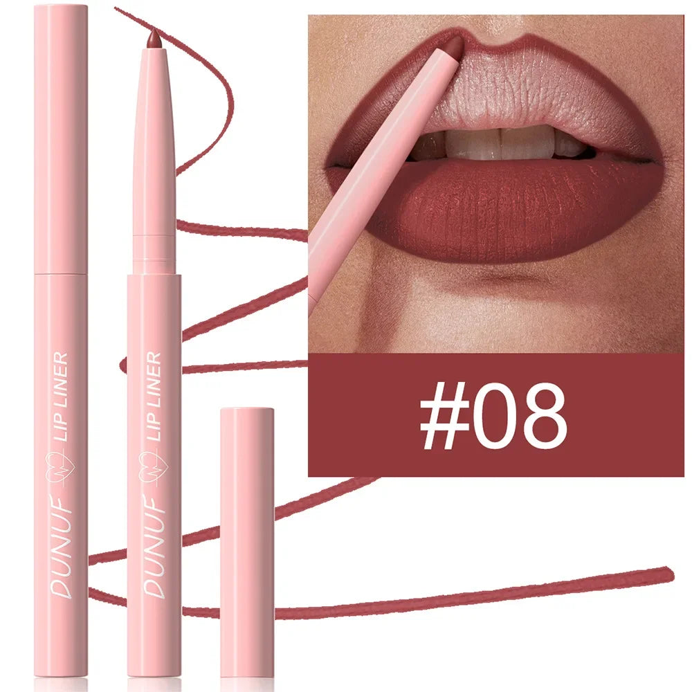DUNUF Velvet Matte Lip Liner – 12 Nude & Brown Shades