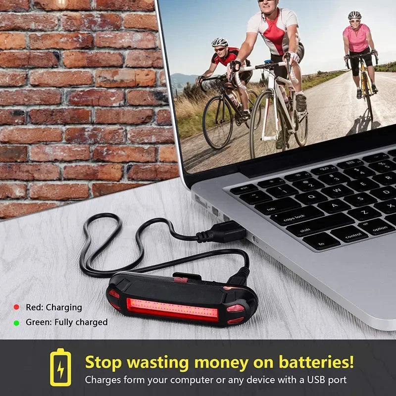 USB Rechargeable Bike Tail Light – 6 Modes, IPX5 Waterproof