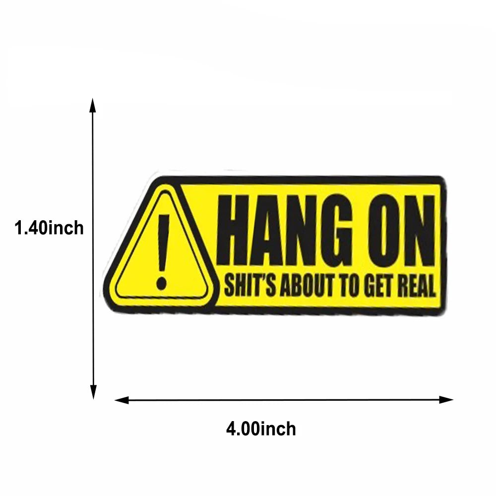 4inch wide Hang On Funny Sticker Set Vinyl Decal Dashboard Warning Sticker Car Window Decal 2PCs Peaceful Pleasures Health and Wellness