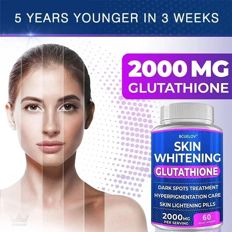 Bcuelov 2000mg Glutathione Supplement | Skin Whitening & Anti-Aging