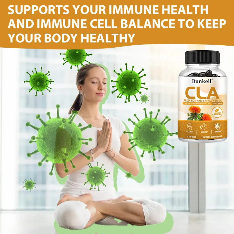CLA 1000mg Supplement – 80% Active CLA from Safflower Oil