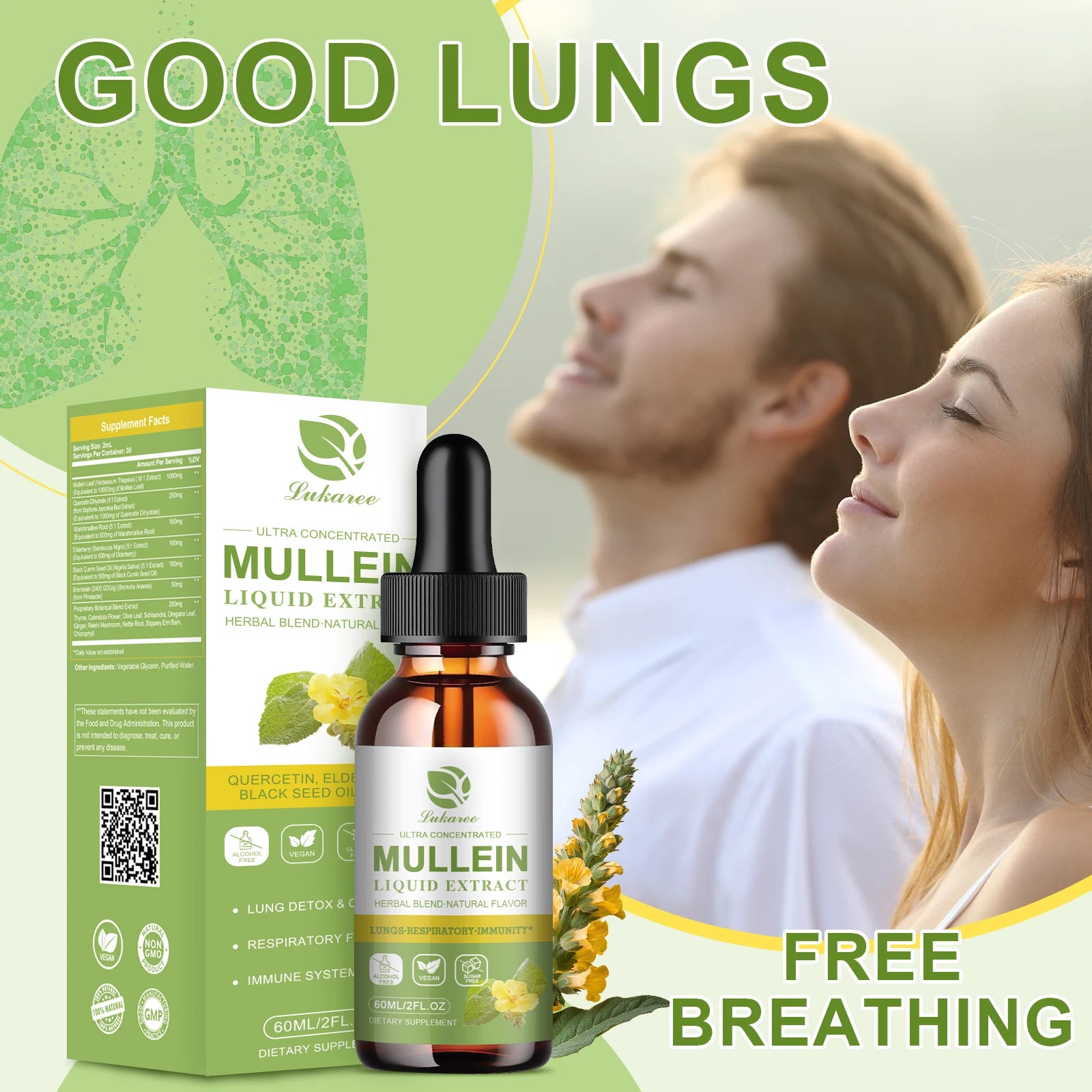 Mullein Leaf Extract Drops – Lung Detox, Respiratory & Immune Support | 60ml Peaceful Pleasures Health and Wellness