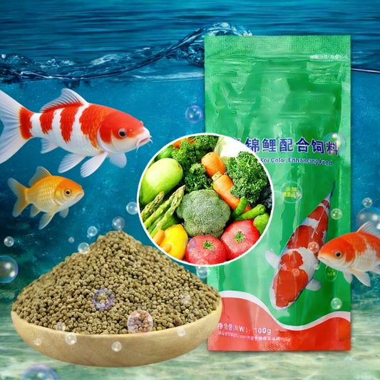 100g Floating Small-Grain Tropical Fish Food:Spirulina-Enriched for Goldfish/Guppies/Koi,Color-Enhancing Aquarium Feed Accessory Peaceful Pleasures Health and Wellness