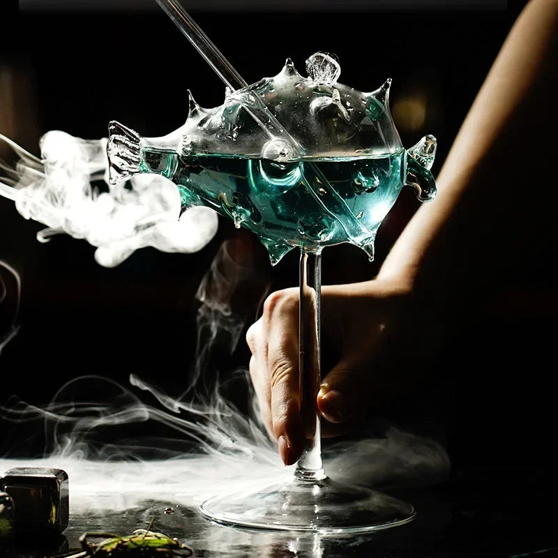 Creative Cocktail Personalized Glass Pufferfish Octopus Tall Cup Bar Swan Bird Wine Glass Wedding Party Birthday Gift Peaceful Pleasures Health and Wellness