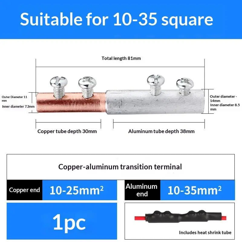 1/3Pcs Copper AL Cable Wire Tubular Screw Bolt Connection Sleeve Join GTL Quick Cable Connector Copper Wire Butt Terminal Splice Peaceful Pleasures Health and Wellness A3 1pcs