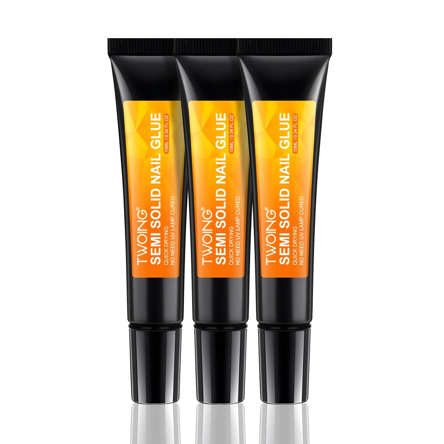 3pcs Quick-Dry Nail Glue，Semi solid Super Strong Adhesive For Press-On Nail&Rhinestones，Waterproof Long-Lasting No need UV Cured Peaceful Pleasures Health and Wellness 3 bottles