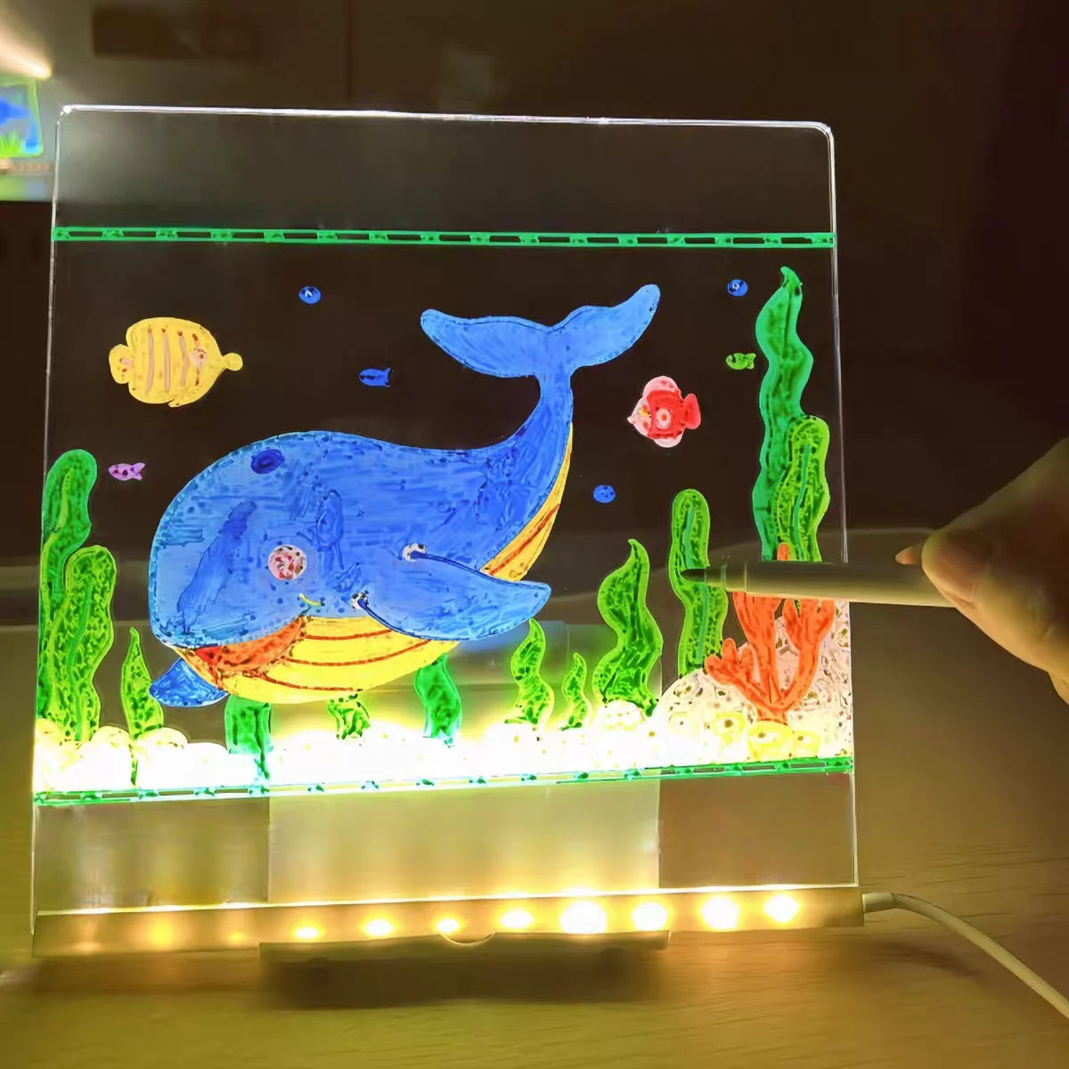 Rewritable DIY Children's Glowing Drawing Board Message Lamp 7
