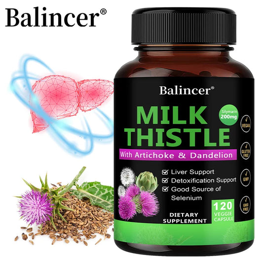 Balincer Liver Detox Cleanse Capsules - Milk Thistle & Dandelion Extract, Liver Support, Repair, Antioxidant & Fat Metabolism Peaceful Pleasures Health and Wellness