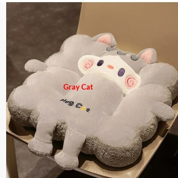 Toast Shaped Seat Cushion Memory Foam Office Chair Pad Orthopedic Comfort Floor Pillow for Home Classroom Tatami Window Seat Peaceful Pleasures Health and Wellness Hugging Cat Gray