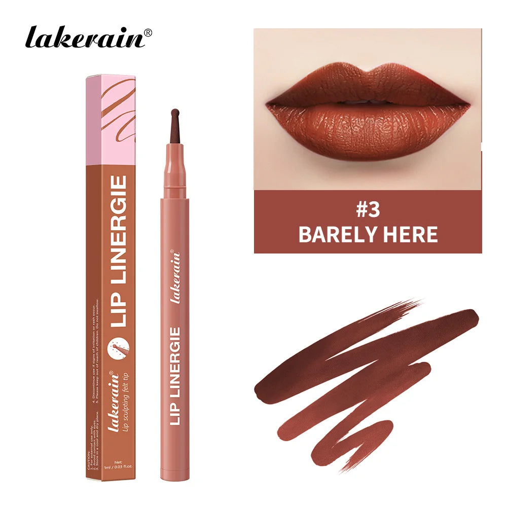 Lakerain Lip Liner Flexible Ballpoint Felt Tip Long Lasting Lip Liner Stain Waterproof No Transfer & Smudges 8 Color Lips Makeup Peaceful Pleasures Health and Wellness BARELY HERE
