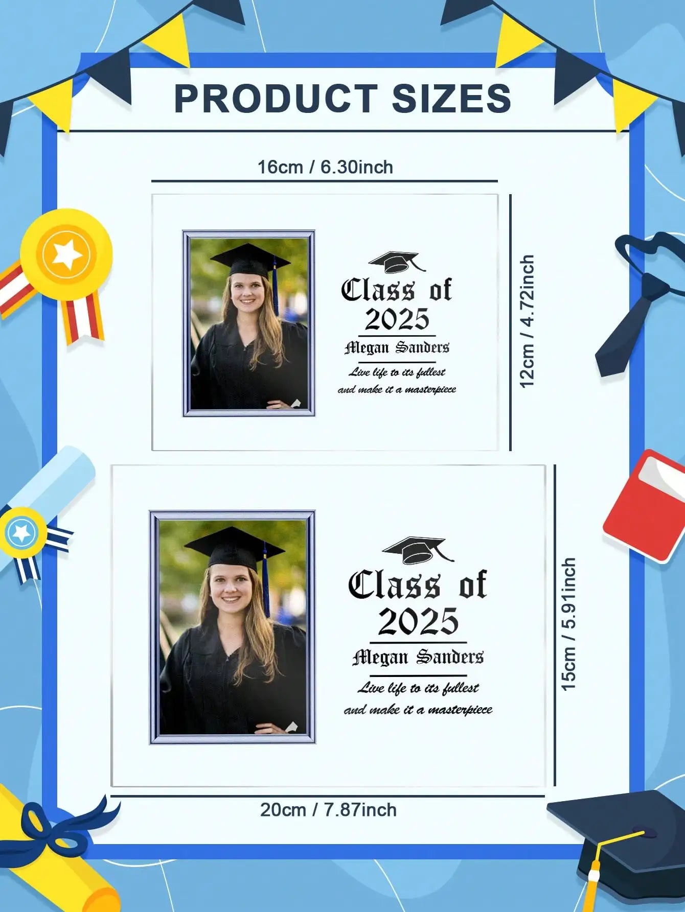 Custom Photo Acrylic Plaque Personalized Name Text Sign Graduation Gift Custom Portrait Frame Room Decor Gift for Her Him Peaceful Pleasures Health and Wellness