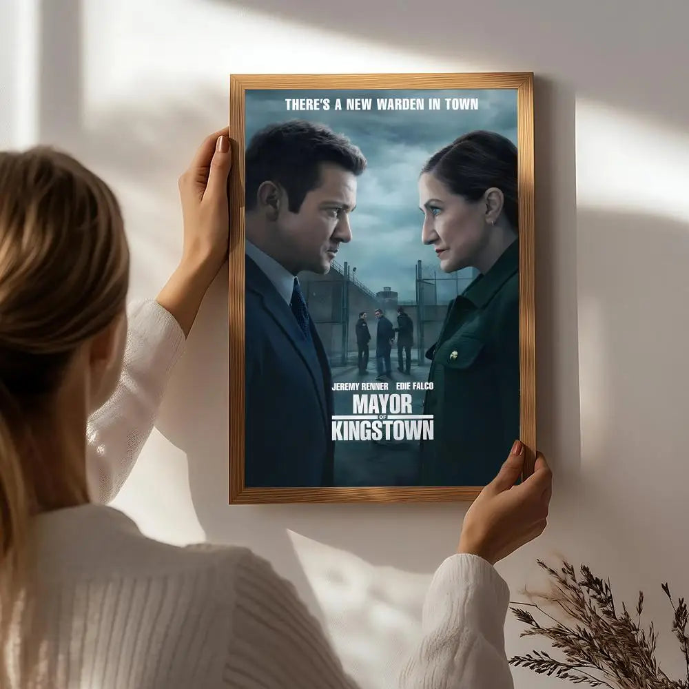 TV M-Mayor of Kingstown Poster HD Self Adhesive Waterproof Wall Art Ideal for Home Office Dorm Bedroom Great Gift Peaceful Pleasures Health and Wellness White6 50X70cmNoframe