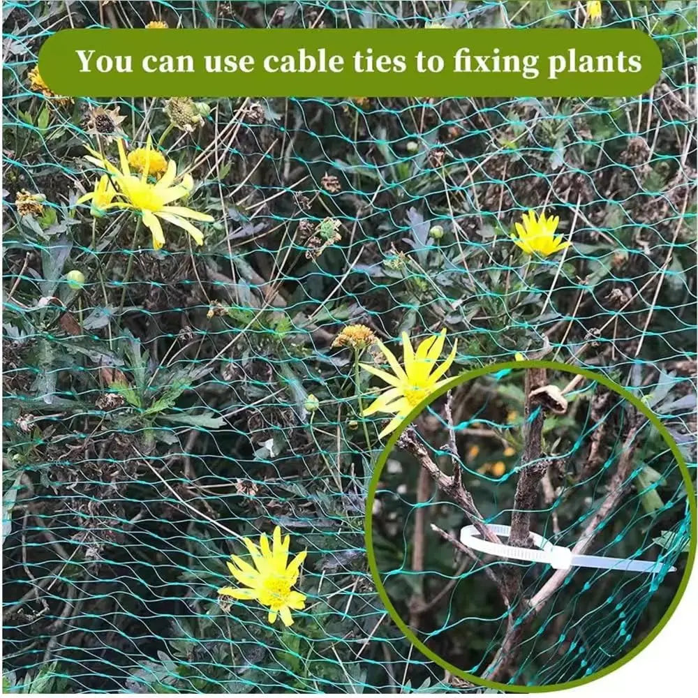 Garden Netting Green Woven Mesh Protect Plants Fruits Flowers Trees stretch Fencing Durable Net stops Birds Deer Animals Peaceful Pleasures Health and Wellness