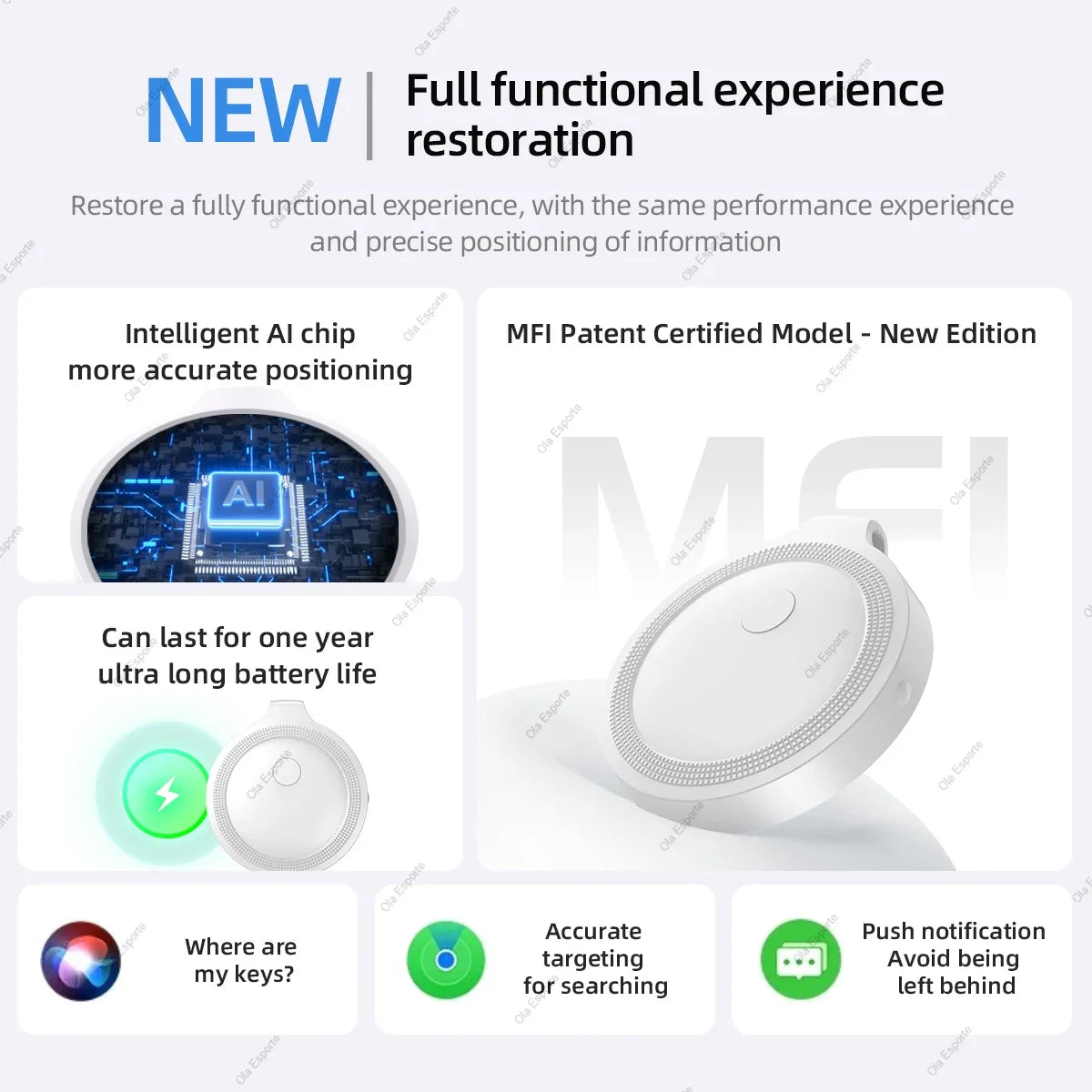 Smart Bluetooth Tracker – iOS Find My Key, Pet & Luggage Tag