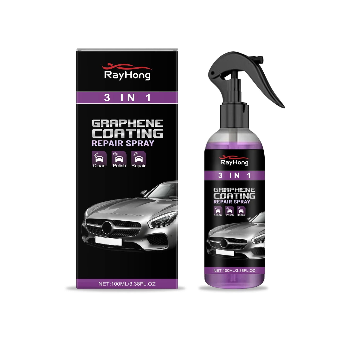RayHong 3-in-1 Car Paint Protection Spray – Polish & Waterproof