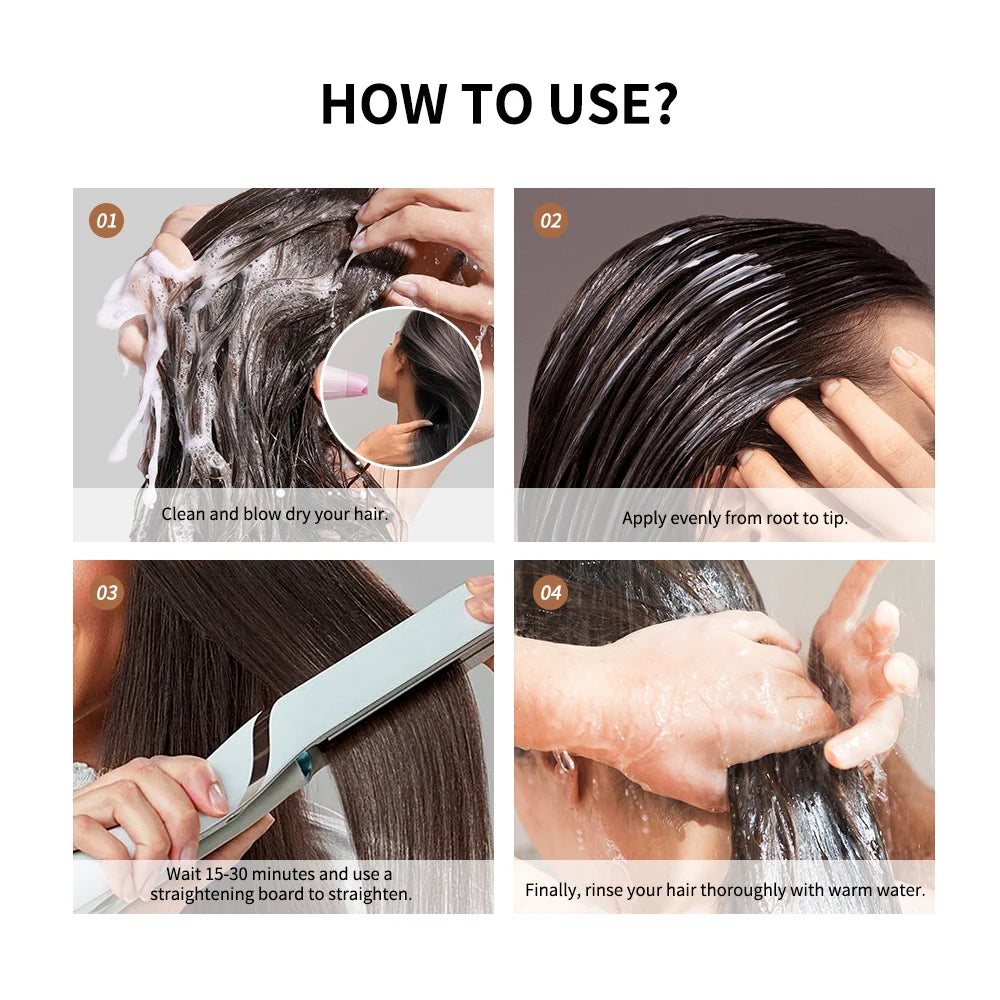 Keratin Hair Care Brazilian Straight Hair Long-Lasting Results Treatment Shiny Hair Keratin Repair 100Ml Anti-Frizz Straighter Peaceful Pleasures Health and Wellness
