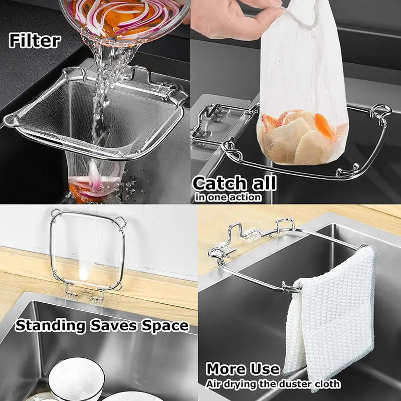 Kitchen Sink Filter Screen Drain Rack Stainless Steel Hanging Mesh Vegetable Washing Special Leftover Soup Water Filter Screen Peaceful Pleasures Health and Wellness