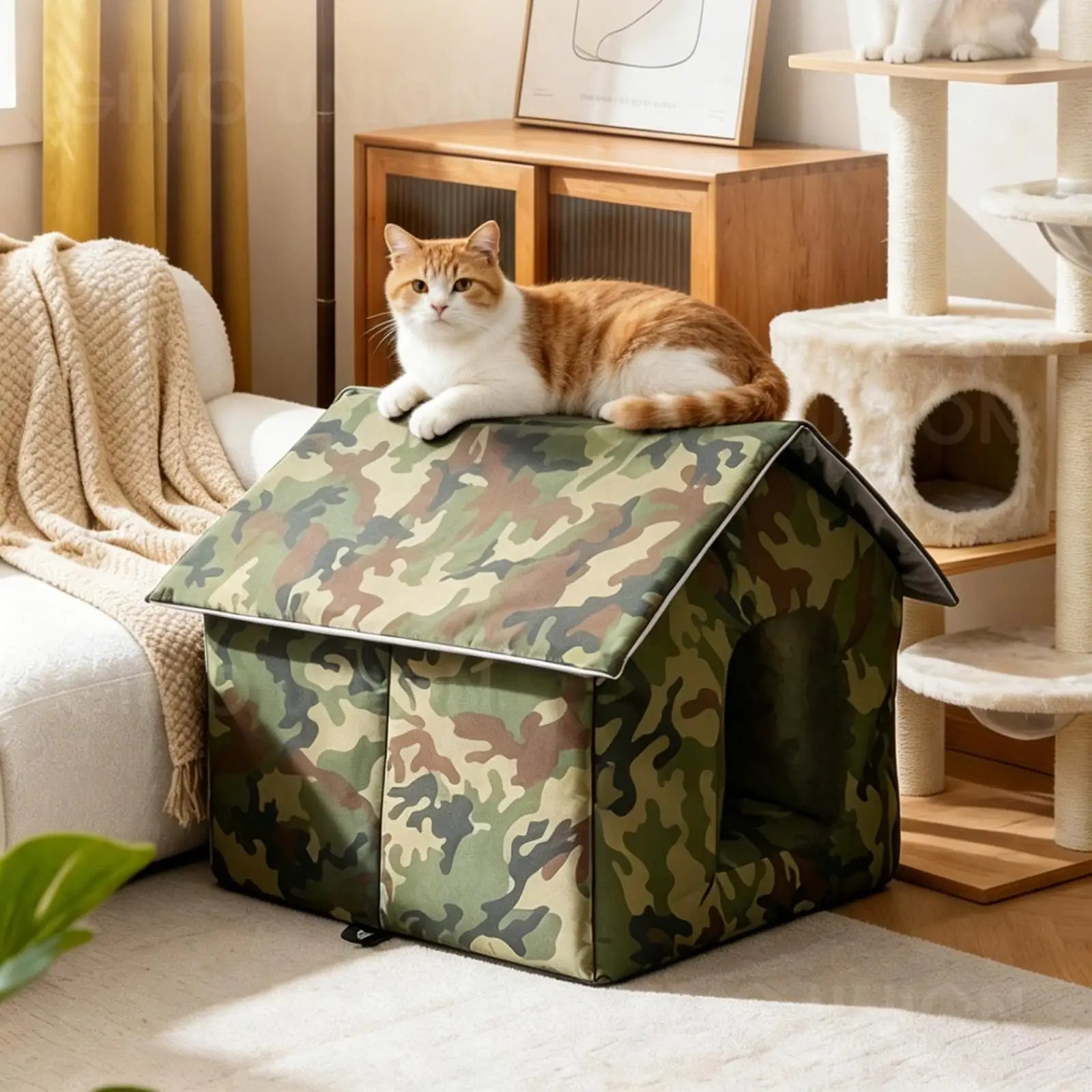 Cooling Cat House 3 Layer Foldable With Ice Packs Cooling Outdoor Cat House For Kitten Puppy Dog Living Room Balcony Backyard Peaceful Pleasures Health and Wellness