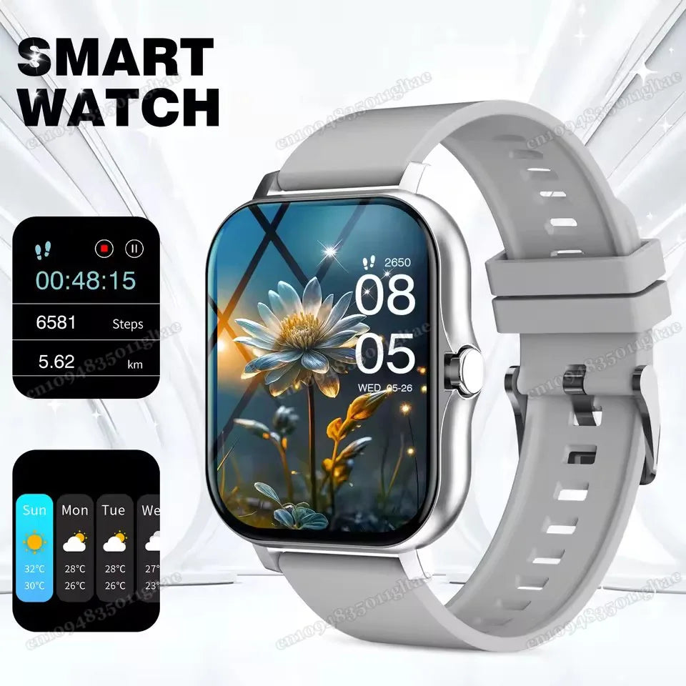 Smart Watch For Android IOS Watches 2.01inch HD Display Bluetooth Call Message Alert Music Sports Mode Smartwatch Men Women Gift Peaceful Pleasures Health and Wellness Grey