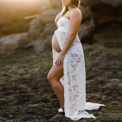 Pregnancy Dress Shoot Gold Knitted Maternity Dresses for Photo Shoot Robe Transparent hollowed Clothing Props Peaceful Pleasures Health and Wellness 5 S China Mainland