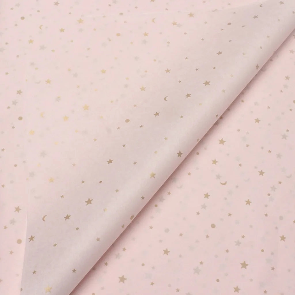20-Sheet Foil Star Moon Floral Wrapping Paper 50×70cm