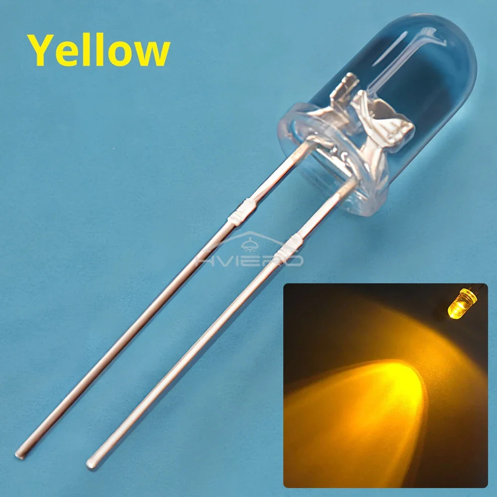 5mm Super Bright LED Diodes 100/200 Pack – 9 Colors