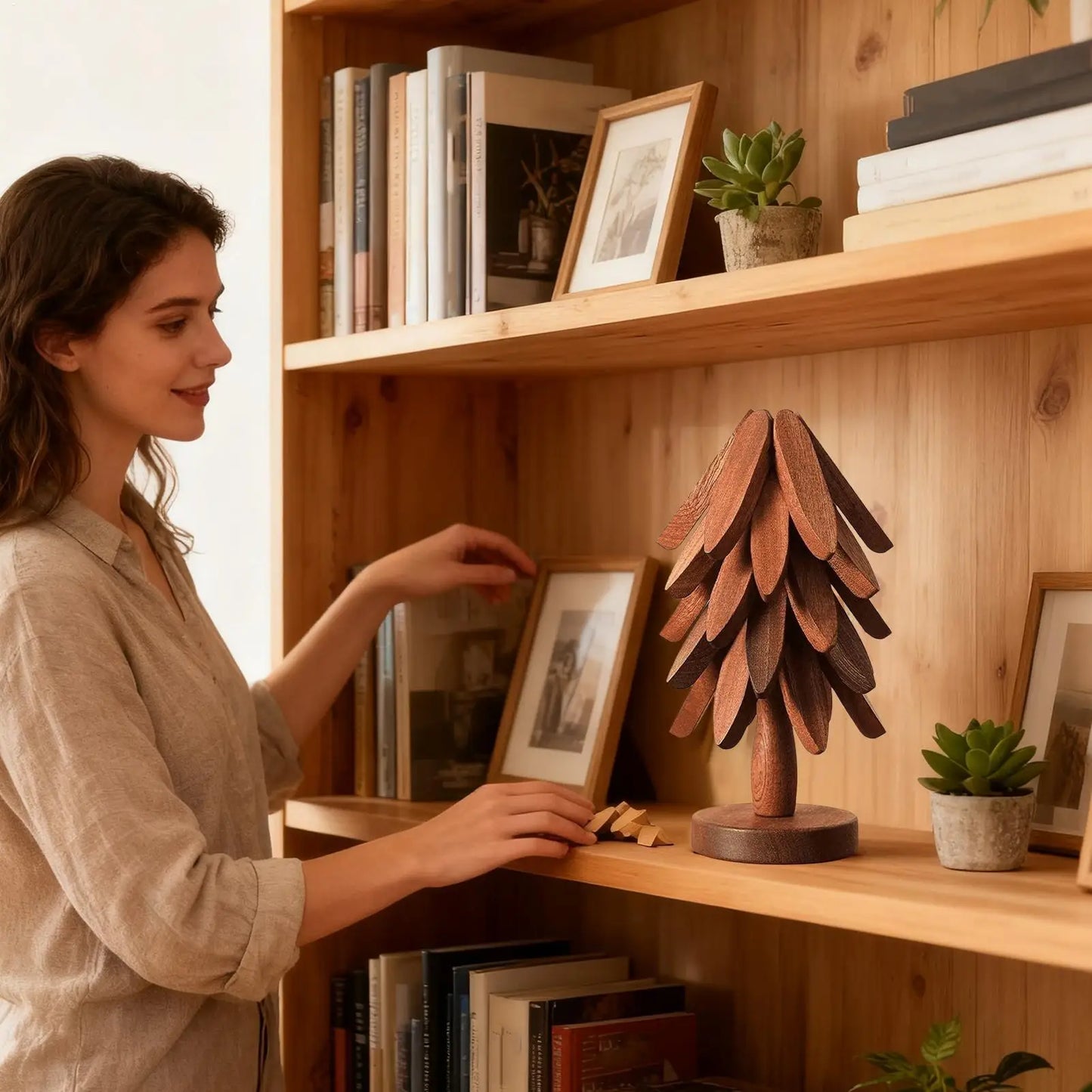 Christmas Tree Wood Trivet | Heat-Resistant Pine Pot Mat Set