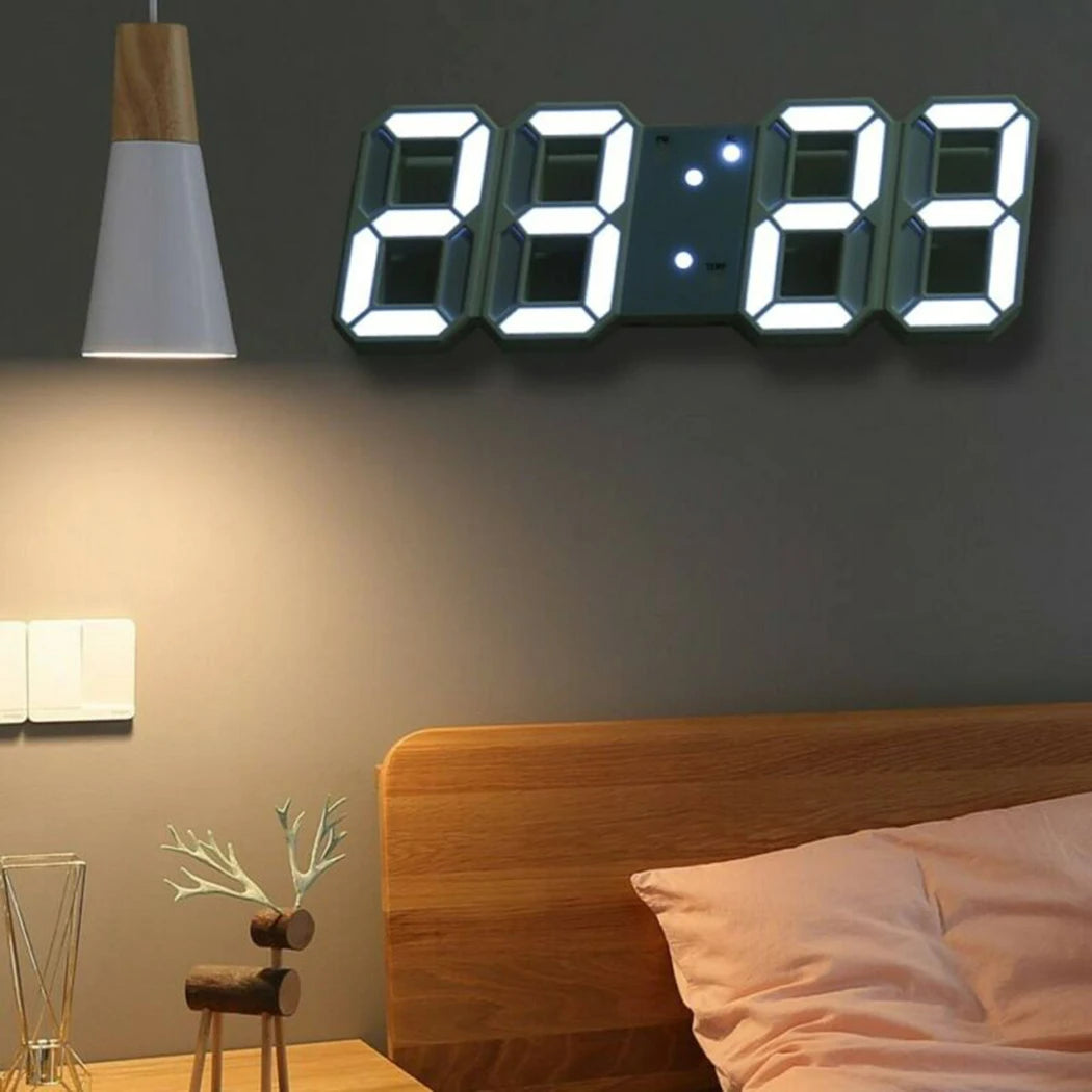 Home Wall Clocks 3D Modern Digital LED Wall Clock 24/12 Hour Display Timer Alarm Home USB Alarm Clocks Decoration For Bedroom Peaceful Pleasures Health and Wellness