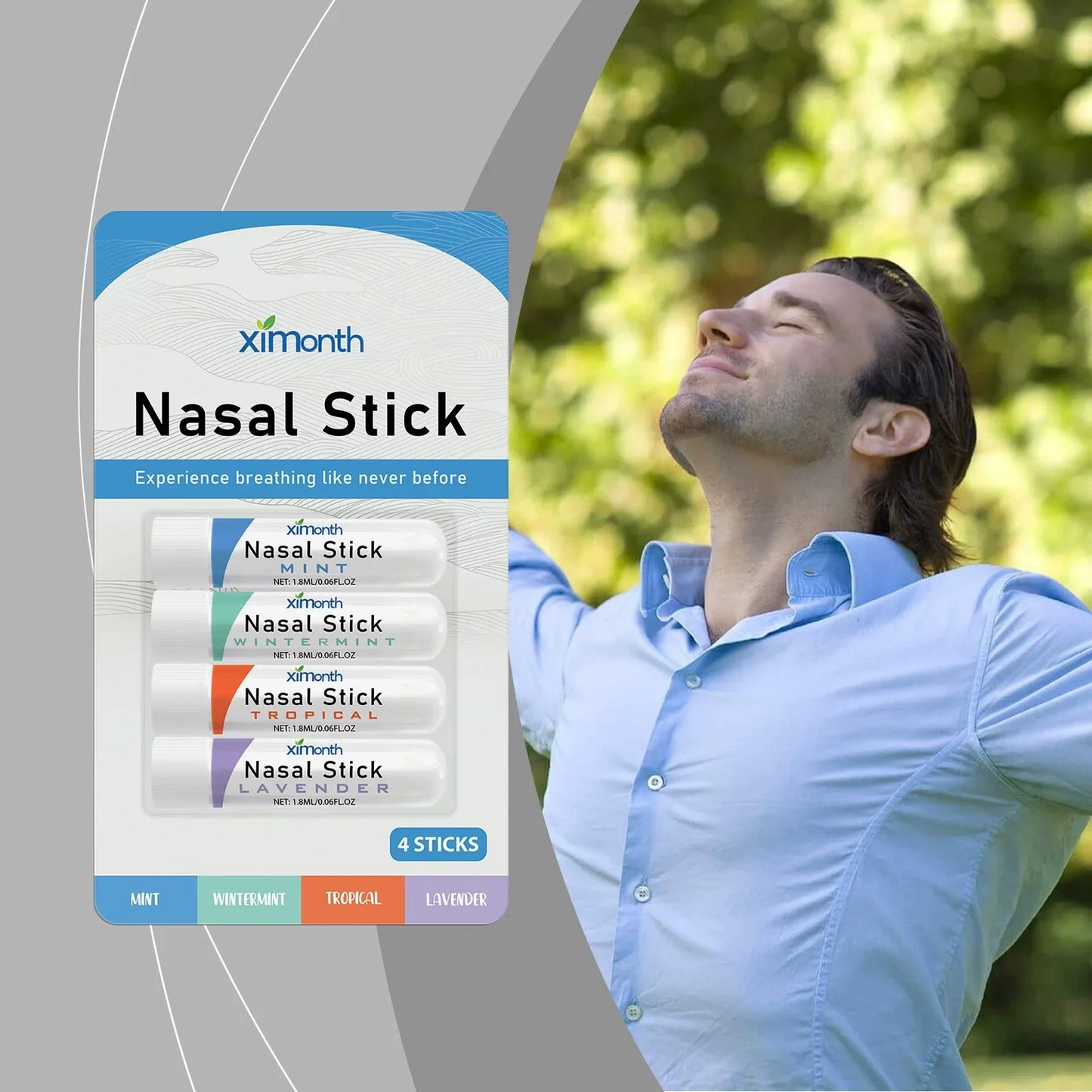 Aromatherapy Nasal Inhaler Sticks 4-Pack | Cooling Essential Oil