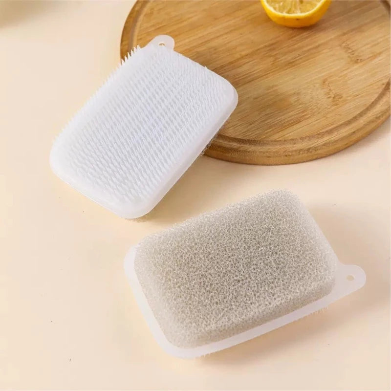 2/4pcs Kitchen Silicone Sponge Dish Washing Scrubber Household Cleaning Sponge Kitchen Gadgets Brush Accessories For Dishes Peaceful Pleasures Health and Wellness
