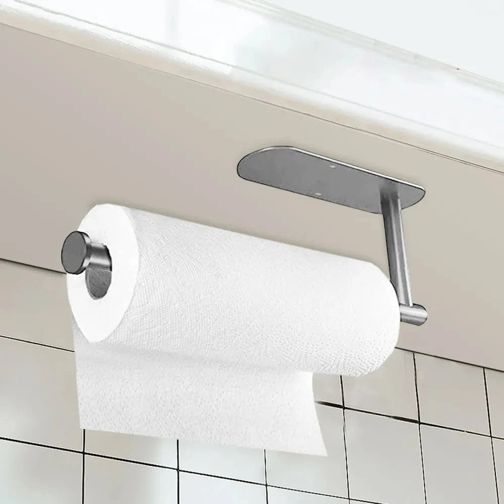 Stainless Steel Adhesive Paper Towel & Toilet Roll Holder