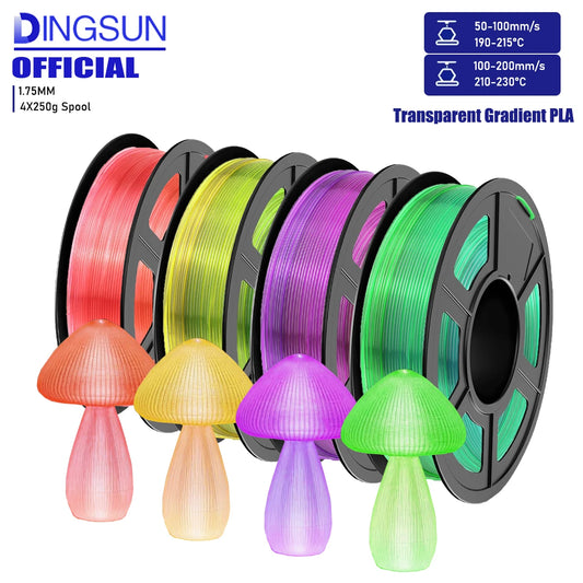 DINGSUN 3D PLA Gradient Multicolor Filament 1.75mm ±0.02mm 3D Printing Filament Peaceful Pleasures Health and Wellness 4 Clor set