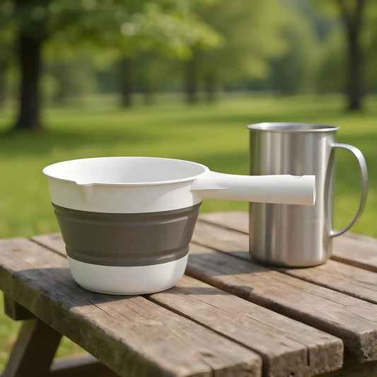 Foldable Water Ladle & Dipper – Spill-Proof, Space-Saving Foldable Kitchen Ladle Peaceful Pleasures Health and Wellness