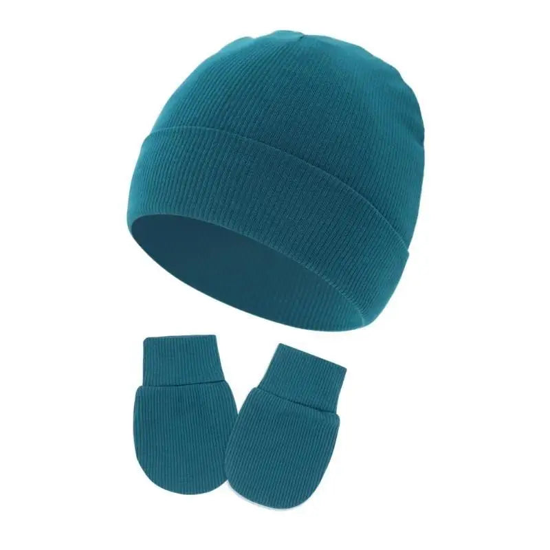 Newborn Baby Bonnet Hat & Anti-Scratch Gloves Set | 0–3 Month