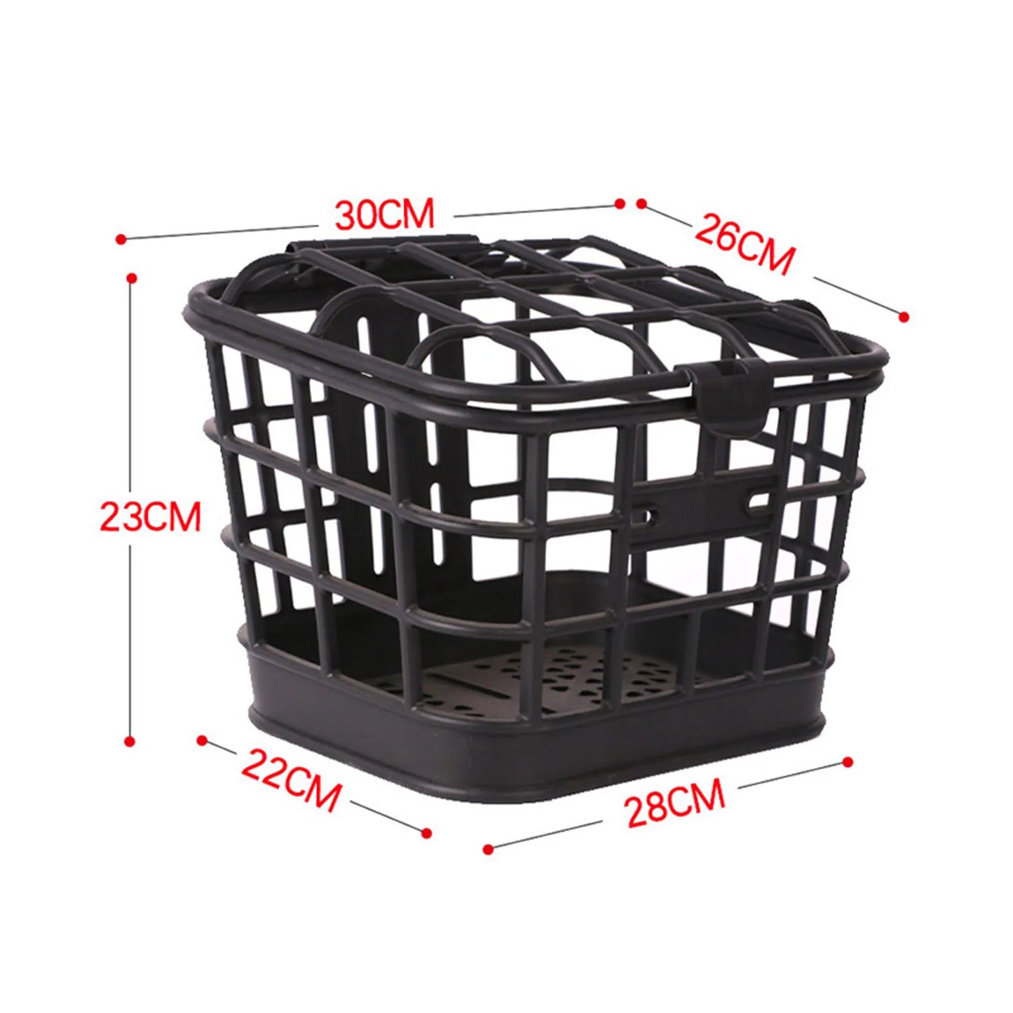 Large Capacity Anti Extrusion Black Material Detachable Bike Basket