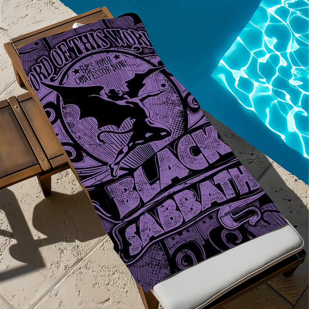 Black Sabbath Anime Quick-Dry Beach Towel | Soft & Lightweight Quick-Dry Beach Towel Peaceful Pleasures Health and Wellness z7 STJ90x180CM
