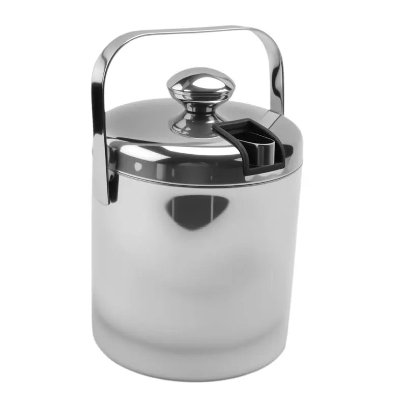 A36T-Stainless Steel Ice Square Container Double Walled 1.3L Ice Bucket Container With Tongs Lid Peaceful Pleasures Health and Wellness