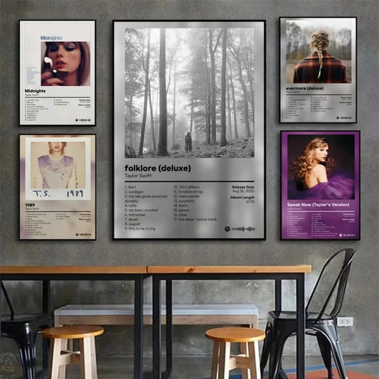 Taylor Swift Album Canvas Wall Art Poster | Evermore Speak Now Music Canvas Poster Peaceful Pleasures Health and Wellness