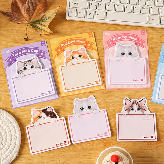 Cute Little Cat Sticky Note Self-adhesive Message Memo Pad DIY Peaceful Pleasures Health and Wellness