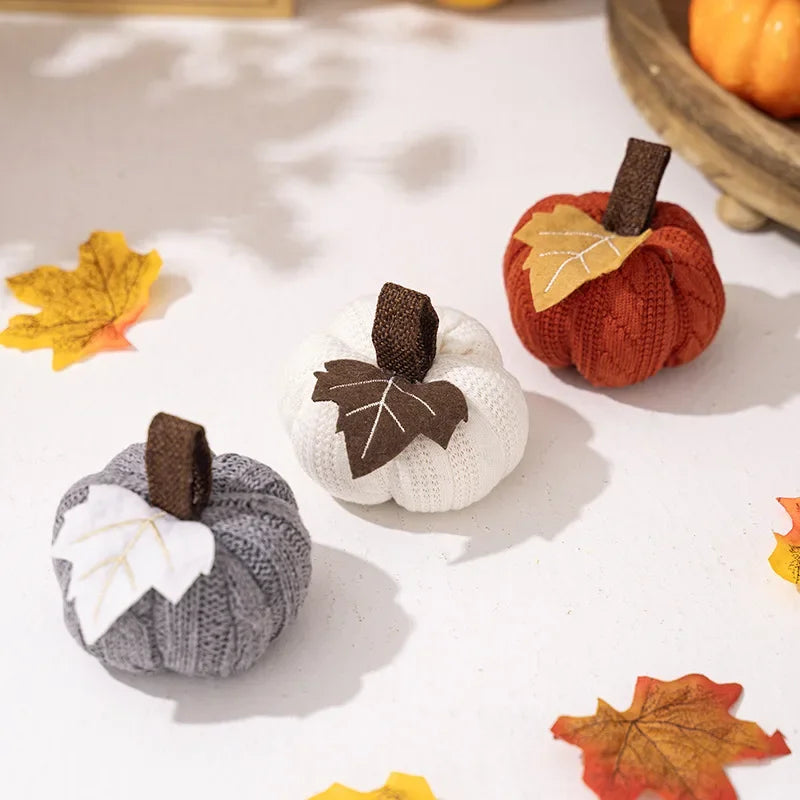 Knitted Pumpkin Ornaments for Halloween Festival Party & Home Bonsai Pendant Decor Halloween Gift Peaceful Pleasures Health and Wellness