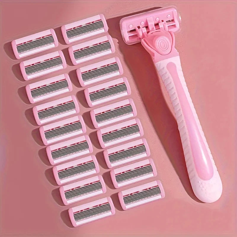 6-Blade Manual Razor Set – Face & Body Shaving Men & Women