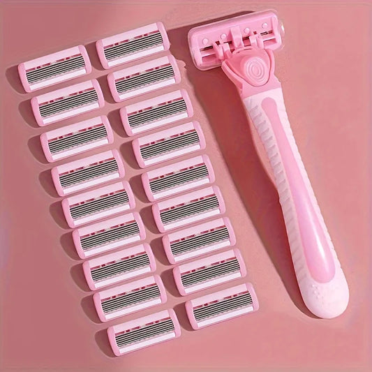 6-Blade Manual Razor Set – Face & Body Shaving Men & Women Manual Shaving Razor Peaceful Pleasures Health and Wellness