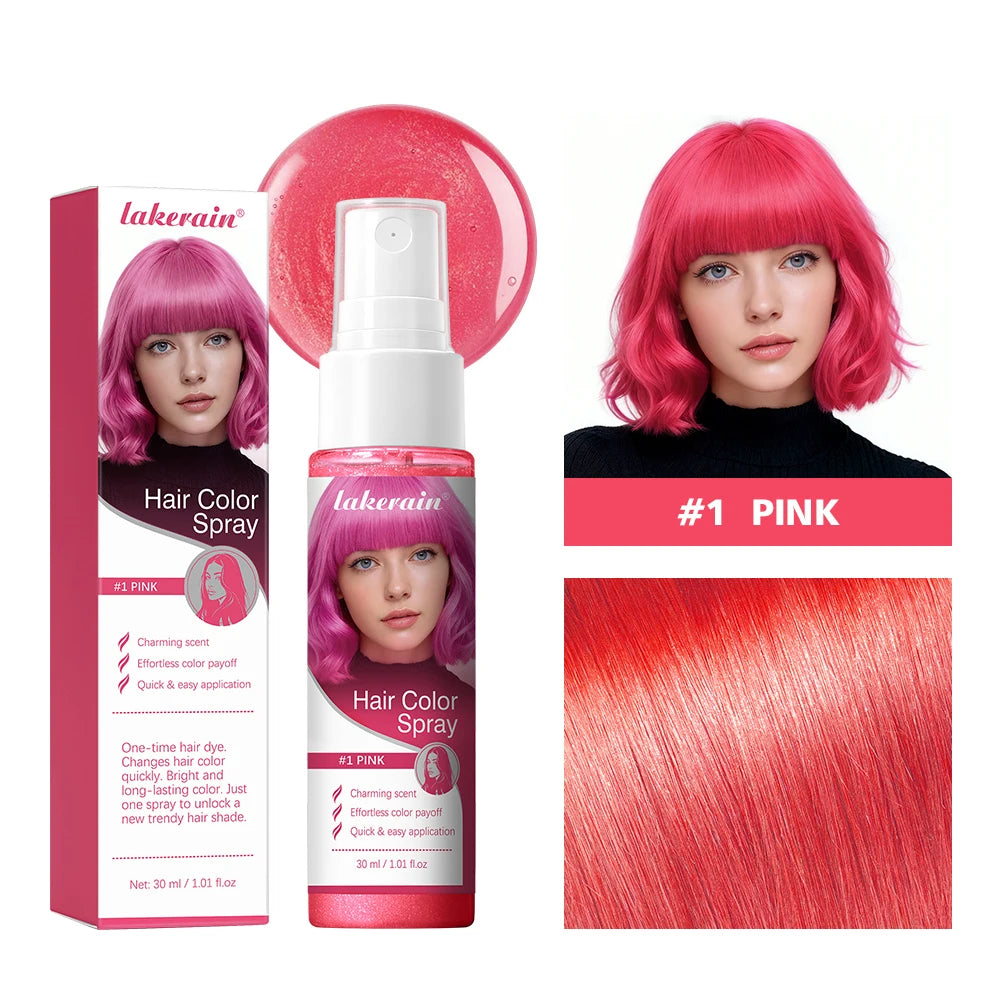 8 Colors Temporary Hair Color Spray One-Time Disposable Hair Dye Washable DIY Hair Styling Liquid Spray for Party Cosplay Hallow Peaceful Pleasures Health and Wellness 1pink