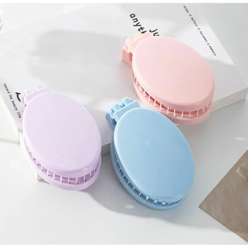 2 In1 Portable Folding Hair Comb With Mirror, Lightweight & Travel-Friendly Perfect Gift For Women & Girls Peaceful Pleasures Health and Wellness