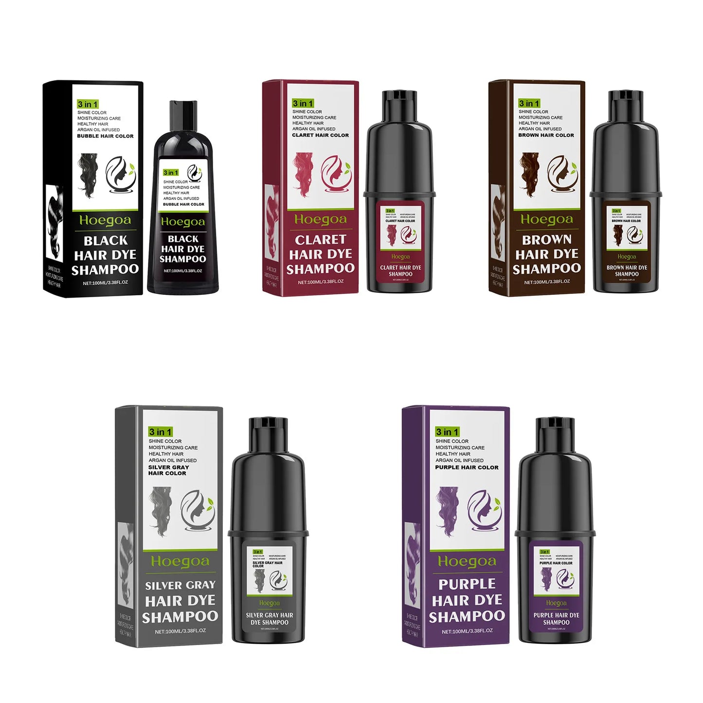 3 In 1 Hair Coloring Shampoo Natural Nourish Black Purple Hair Dye For Men Women Non Irritating Repair Fashion Hair Styling Tool Peaceful Pleasures Health and Wellness