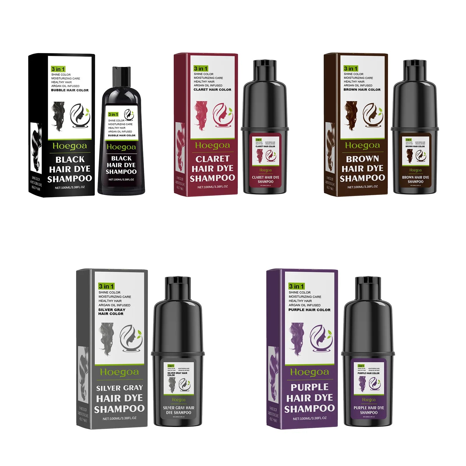 3 In 1 Hair Coloring Shampoo Natural Nourish Black Purple Hair Dye For Men Women Non Irritating Repair Fashion Hair Styling Tool Peaceful Pleasures Health and Wellness