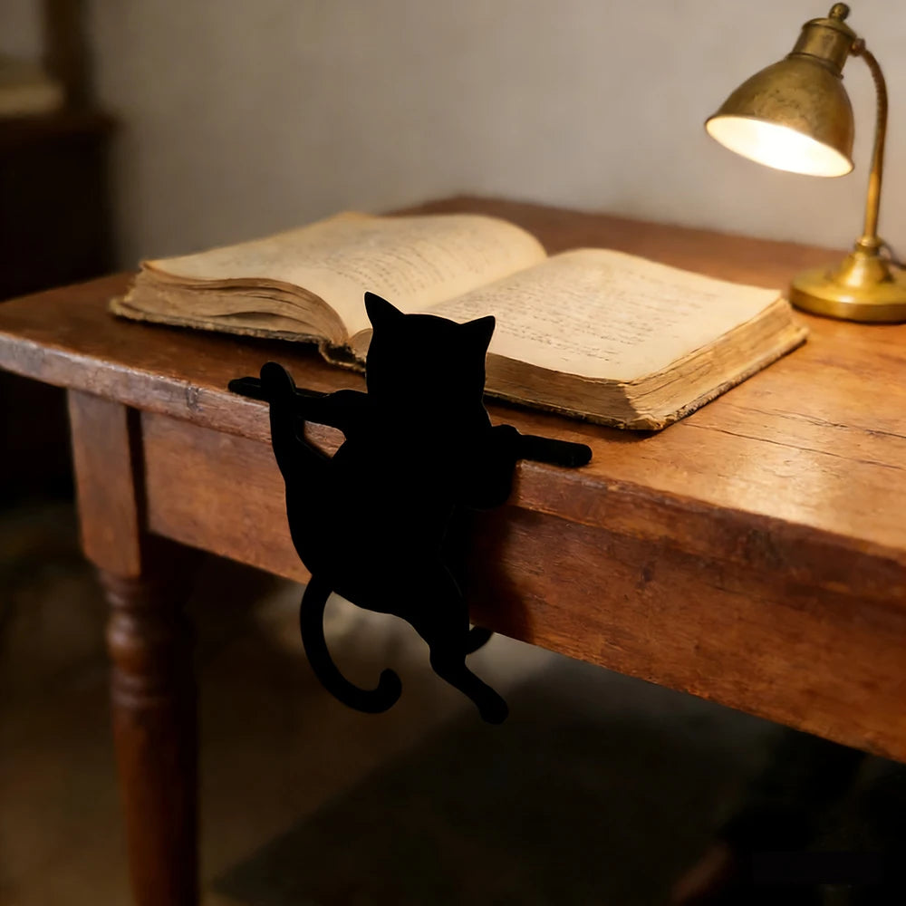 Black Cat Cute Bookmark Enthusiast Student Teacher School Home Cartoon