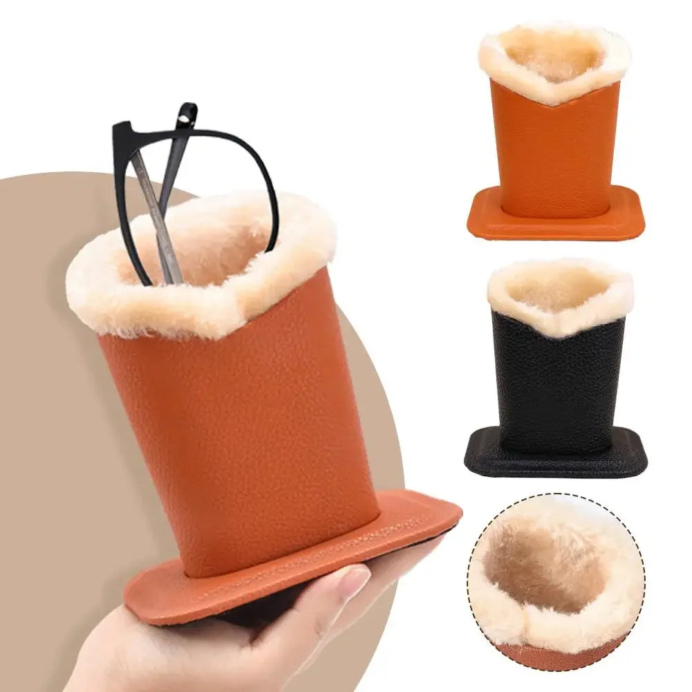 Pack of 1 Plush Lined Glasses Holder Stand Protective Glasses Case for Desks or Nightstands eyeglass case glasses pouch Peaceful Pleasures Health and Wellness