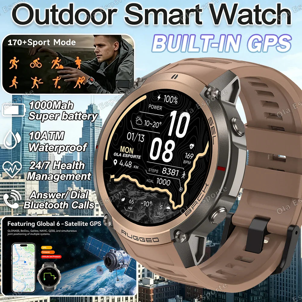 Ola Esporte GPS Smart Watch AMOLED 5ATM 170+ Sports HD Call